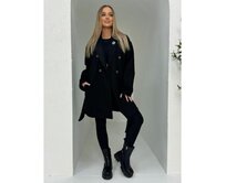 Módní dámský kabát CLR039 – černý Černá, S