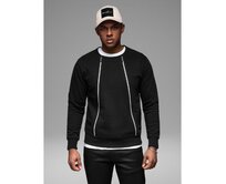 Pánská mikina s ozdobnými zipy vpředu - černá V1 OM-SSNZ-0187 Černá, S