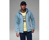 Rozepínací bavlněná pánská mikina BASIC - grafitová V11 OM-SSBZ-0160 Modrá, S