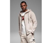 Mikina s rozepínací kapucí ve streetwearovém stylu – písková V6 OM-SSZP-0213 Písková, S