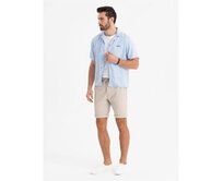 Pánské pletené šortky s ohrnutými nohavicemi - pískové V3 OM-SRCS-0170 Písková, S