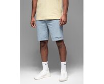 Pánské přiléhavé krátké potištěné kraťasy - světle modré V1 OM-SRSK-0138 Modrá, S