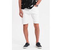 Pánské džínové kraťasy s klasickým střihem - bílé V1 OM-SRDS-0171 Bílá, M
