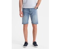 Pánské džínové kraťasy s klasickým střihem - světle modré V2 OM-SRDS-0171 Modrá, S