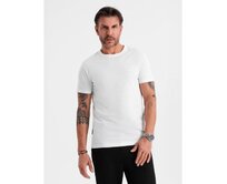 Pánské klasické bavlněné tričko BASIC – bílé V4 OM-TSBS-0236 Bílá, S