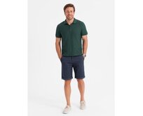 Klasické pánské chino kraťasy s ohrnutou nohavicí - tmavě modré V10 OM-SRCS-0197 Námořnická modrá, S