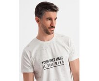 Pánské tričko s potiskem a kulatým výstřihem - bílé V1 OM-TSFP-0187 Bílá, S