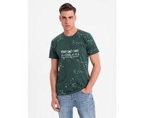 Pánské tričko s potiskem a kulatým výstřihem - zelené V3 OM-TSFP-0187 Zelená, S