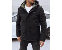 Pánská zimní bunda s odepínací kapucí černá Černá, XXL