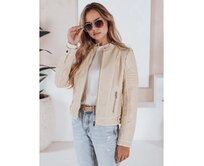 Dámská kožená bunda ROCKMISS béžová Béžová, S