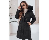 Dámská zimní bunda parka s kožešinou, černá Černá, S