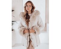 Dámská zimní bunda s kožešinou CHARMFUR bílá Bílá, S