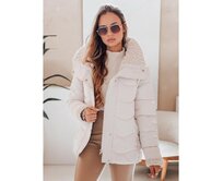 Dámská zimní bunda WARMMISS prošívaná s kapucí, bílá Bílá, XL