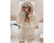 Dámská zimní bunda CITYGLANCE s kožešinou světle béžová Bílá, L