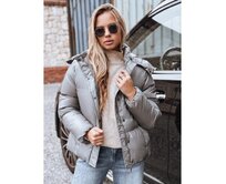 Dámská kožená bunda tmavě šedá Břidlicová, S