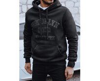 Pánská zateplená mikina s potiskem, černá Černá, M