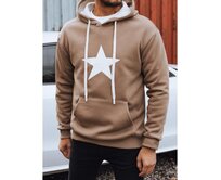 Pánská mikina s kapucí, kamelová Karamelová, M