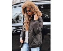 Dámská zimní prošívaná bunda s kapucí, černá Černá, S