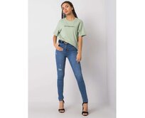 Dámské džíny s rozpáranými nohavicemi Alyssa RUE PARIS modré Námořnická modrá, 27