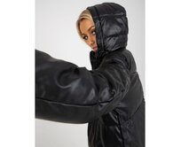 Dámská bunda z ekokůže s prošíváním JESS černá Černá, S