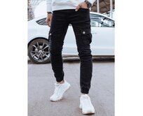 Pánské džíny cargo černé Černá, 34/48