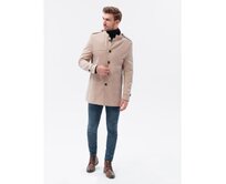 Pánský střední kabát ABDIEL béžový Béžová, L