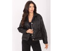 Černá přechodová bunda s knoflíky RUE PARIS Černá, Univerzální