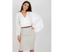 Dámská halenka s plisovanými rukávy IZI ecru Ecru, Univerzální