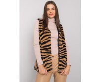 Dámská vesta s kožešinovým vzorem RAEGEN béžová Béžová, S