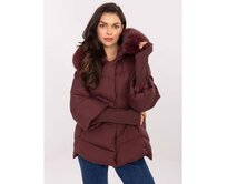 Bordová zimní bunda s prošíváním Kaštanová, L