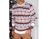 Pánský vánoční svetr CHRISTMASS bílý Bílá, XL