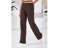 Dámské džíny s širokými nohavicemi hnědé Hnědá, s36