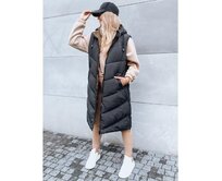 Dámská dlouhá prošívaná vesta GERIAT černá Černá, S