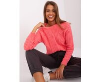 Dámský svetr kostkovaný HAO korálový Cihlová, Univerzální