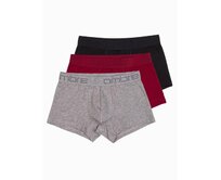 Pánské bavlněné boxerky s logem 3-pack V3 OM-UNBO-0105 mix Šedá, M