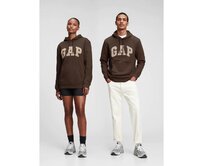 Mikina s logem a kapucí Hnědá, M