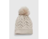 Dětská čepice s bambulí Béžová, S/M