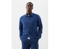 Lněná košile standard fit Modrá, L