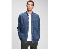 Džínová košile s kapsou Modrá, XL