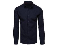 Pánská košile s dlouhým rukávem tmavě modrá Námořnická modrá, XL