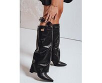 Kozačky s širokým svrškem, černé Černá, 36