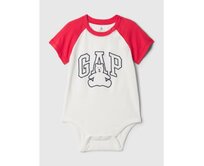 Baby body z logem Bílá, 12-18M