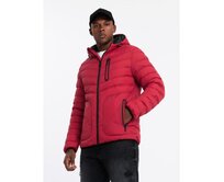 Pánská prošívaná sportovní bunda s kontrastním zipem - červená Červená, M