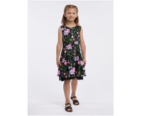 Černé dívčí květované šaty Černá, 3