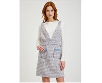 Světle šedé dámské tvídové šaty Šedá, 42