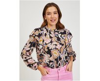 Černá dámská vzorovaná halenka Černá, 34