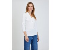 Krémové tričko s tříčtvrtečním rukávem Krémová, XS