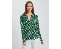 Bílo-zelená dámská vzorovaná halenka Zelená, 34