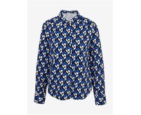 Černo-modrá dámská vzorovaná halenka Černá, 36