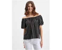 Černá dámská pruhovaná halenka Černá, 36